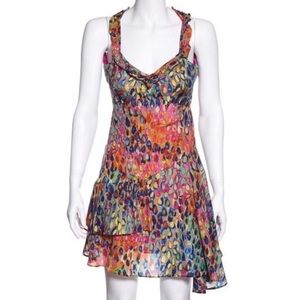 Nanette Lepore Multicolor Silk Raindrop Sleeveless Dress – Size 2
